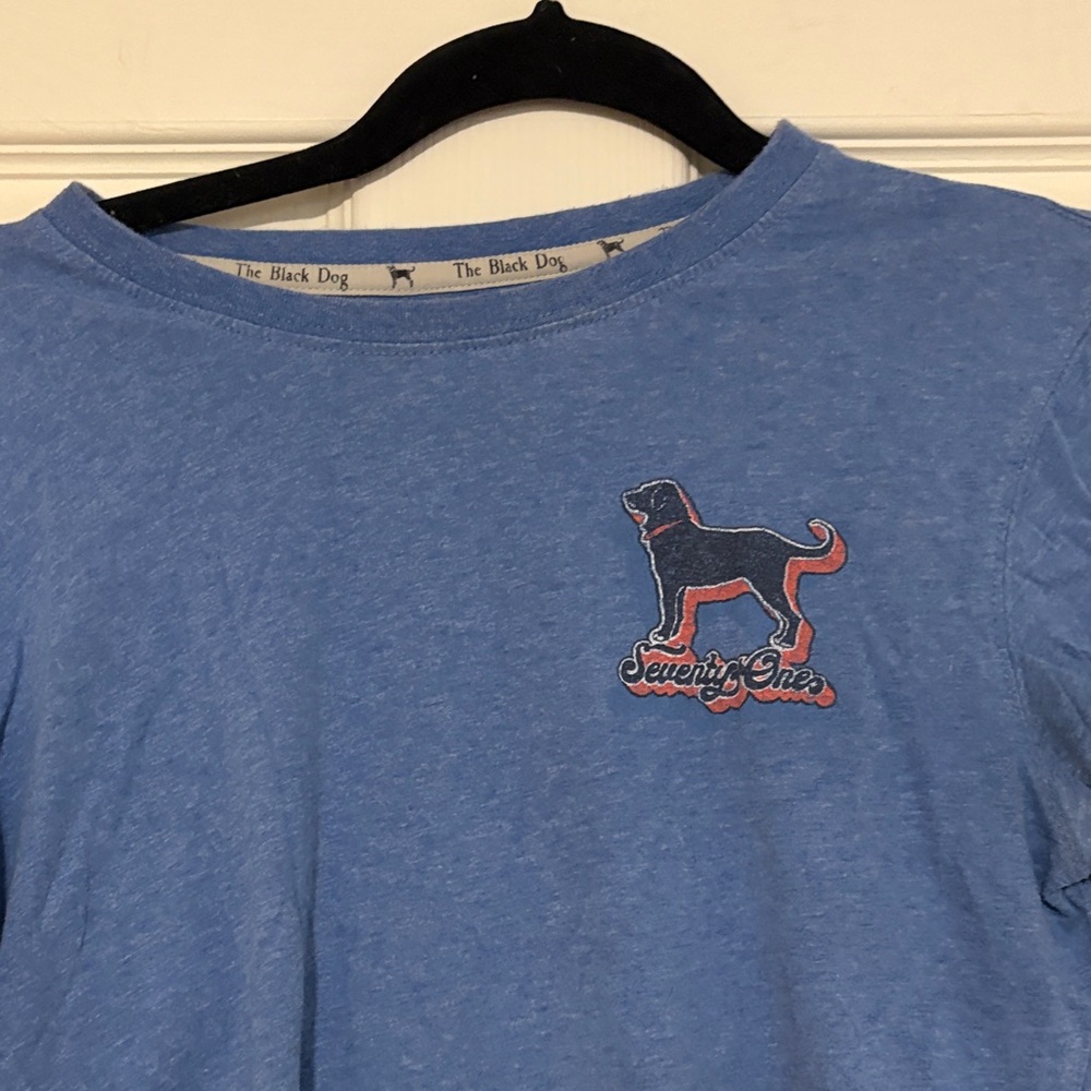 The Black Dog Heather Blue Tee with Logo